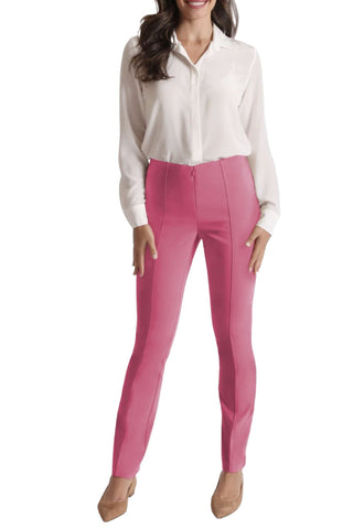Peace of Cloth Mid Waist Zip Hook & Eye Closure Solid Twill Pant - By Baano