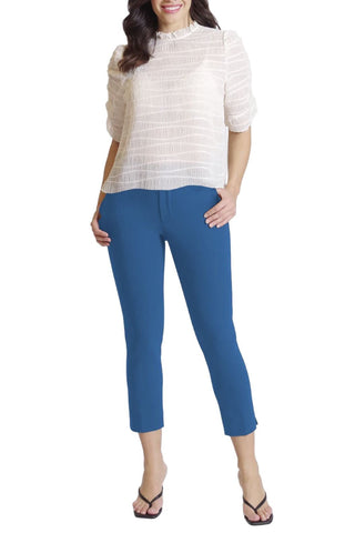 Peace of Cloth Mid Waist Zip Hook & Eye, Button Closure Solid Front Pockets Twill Pant - Glamourous Grace