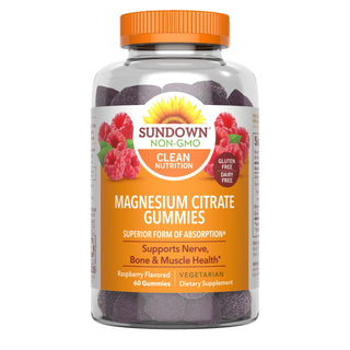 Sundown Naturals Magnesium Citrate Gummies - Raspberry, 180mg