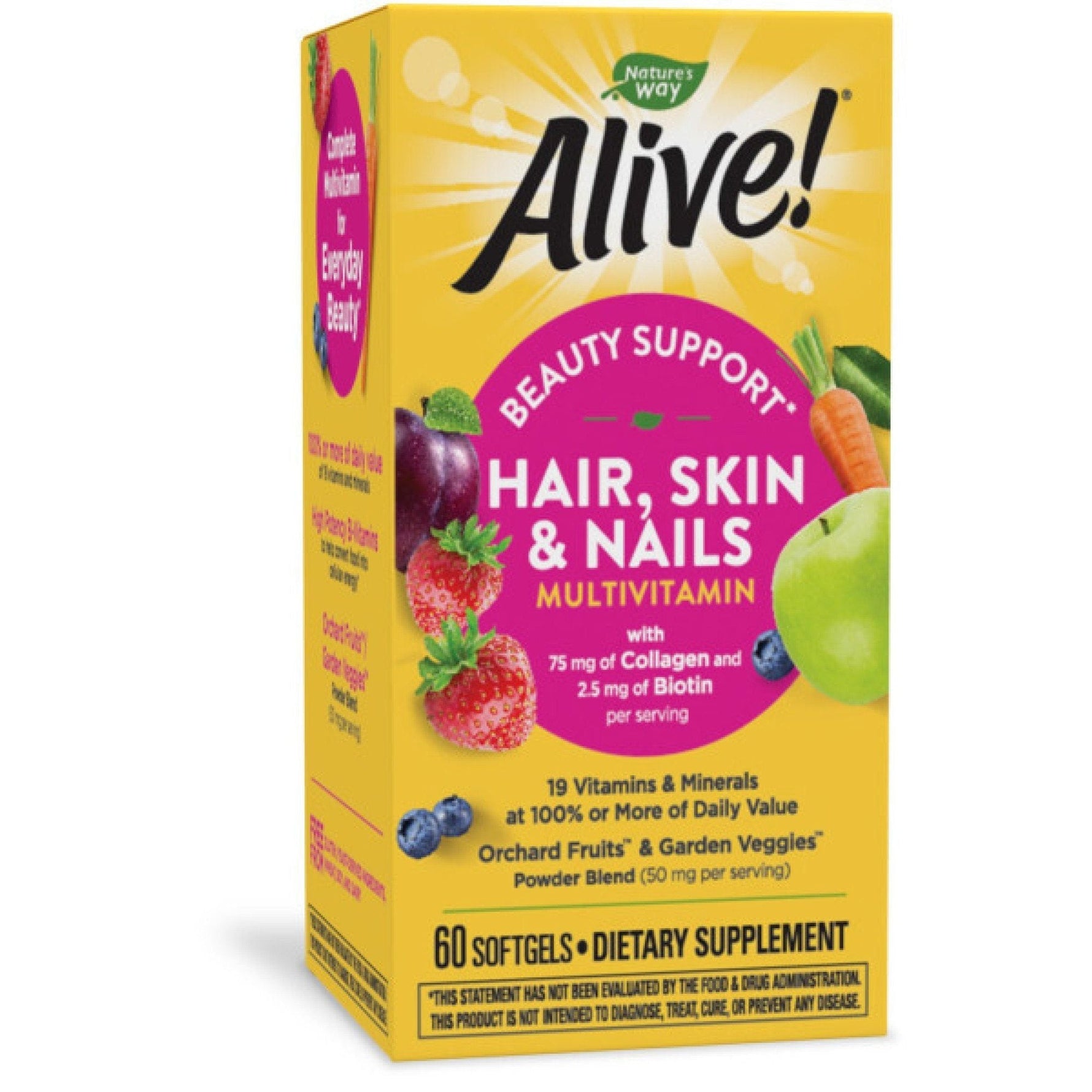 Nature's Way Alive! Hair, Skin, Nails Multivitamin Softgels Strawberry