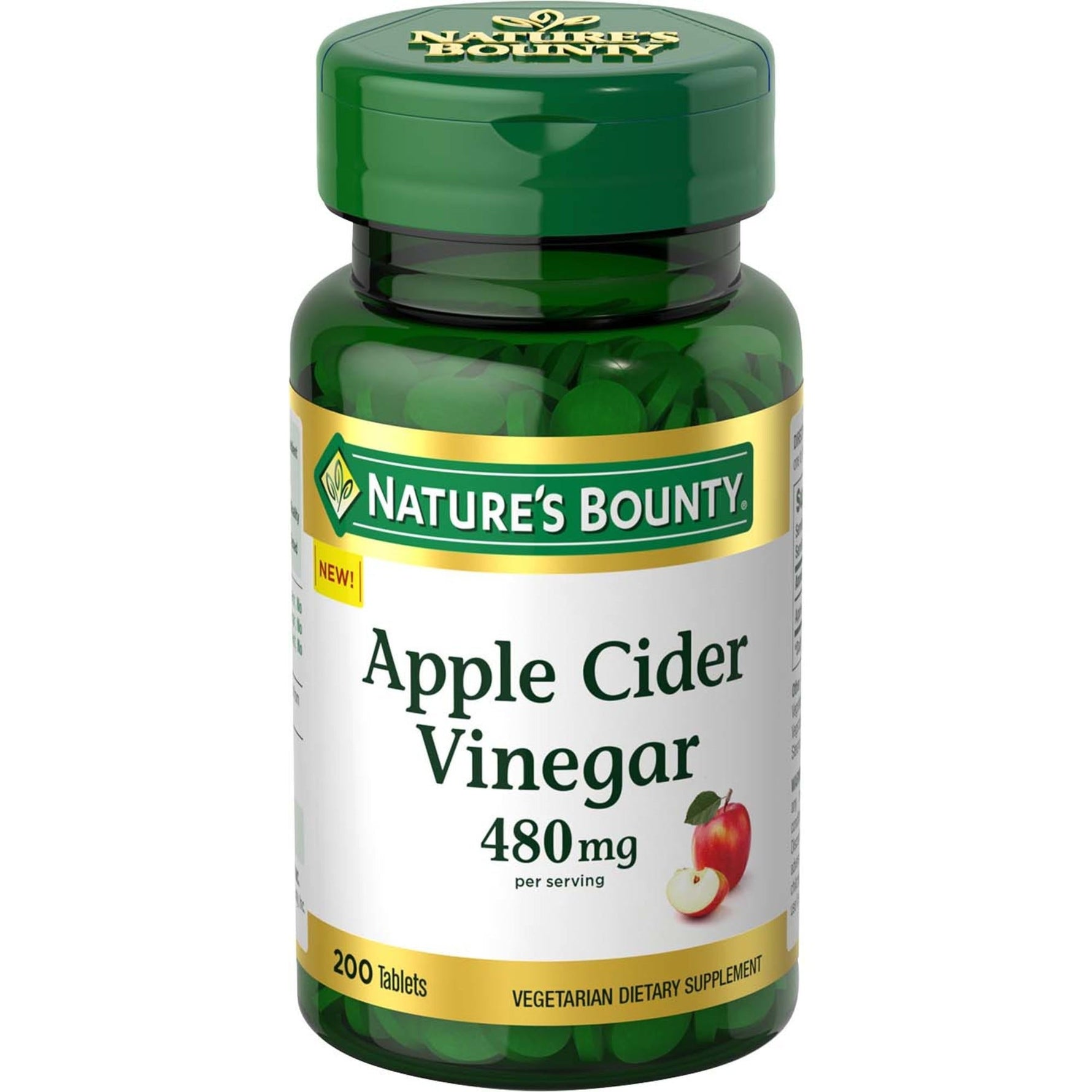 Nature's Bounty Apple Cider Vinegar Supplement 480 Mg - 200 Tablets