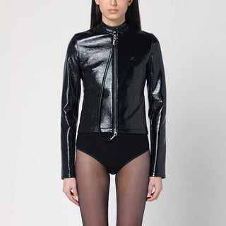 Shiny Black Zip Jacket