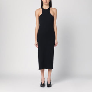 Black Ribbed Midi Dress