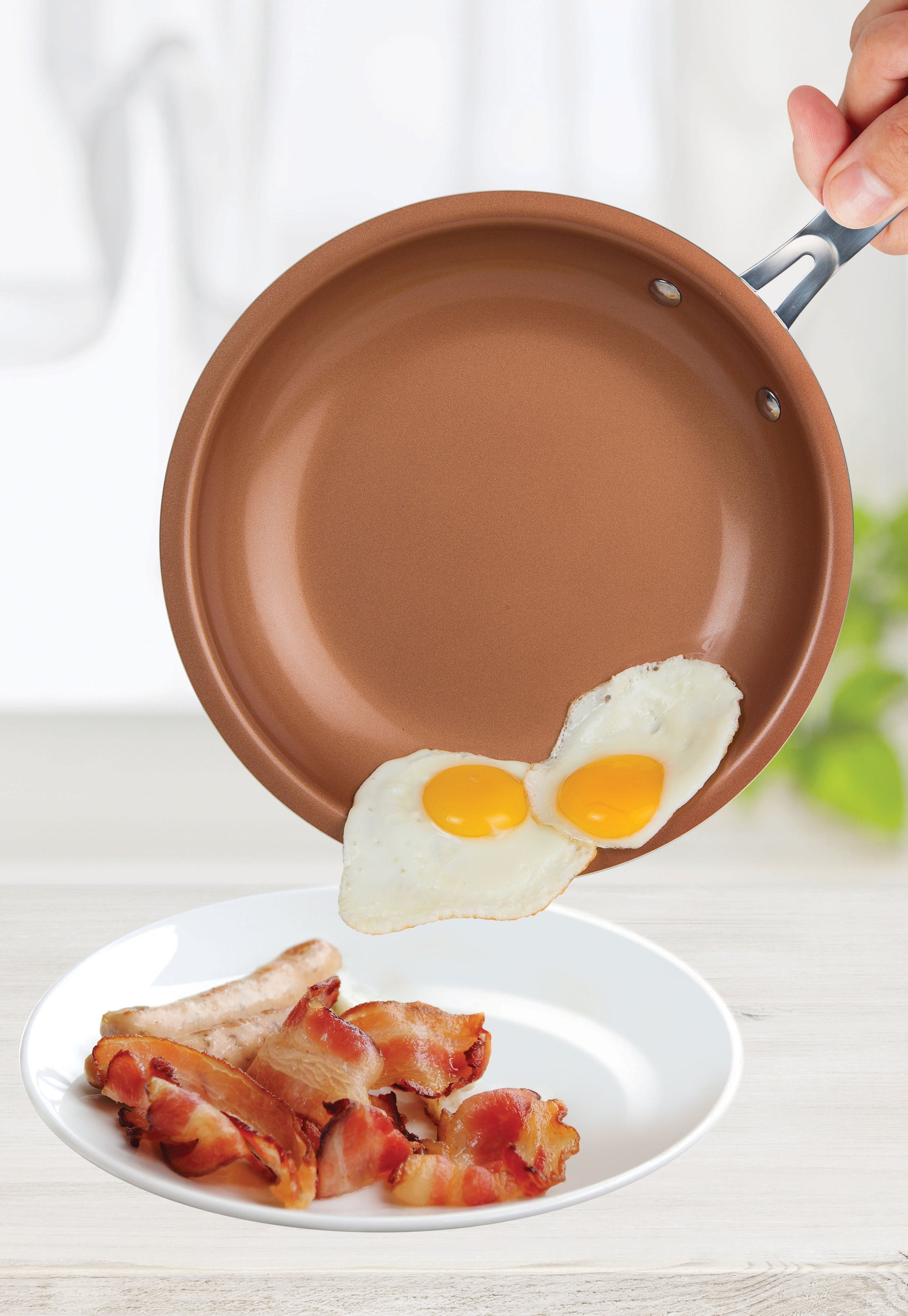 MASTERPAN Ceramic Nonstick Copper Color Frypan & Skillet, 10
