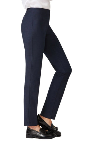 Ecru Designs Mid Waist Solid Stretch Crepe Pant - Glamourous Grace