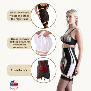 Style 1294 | High Waist Open Bottom Girdle | Extra Firm Shaping | Side Zipper + Hook Closure Rago Shapewear