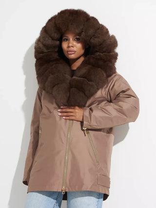 Genuine Polar Fox Fur Trim Rabbit Fur Insulated Parka - By Baano