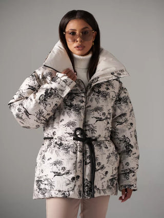 Monochrome Jacquard Down Fill Coat - By Baano