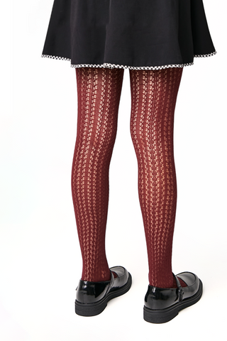 Conte-Kids Cotton Tights Miss 618 - Mesh Pattern - By Baano