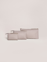 3-Piece Pouch Clutch Purse Set - Taupe - By Baano