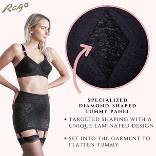 Style 1357 | Lace Waistline Open Bottom Girdle | Extra Firm Shaping Rago Shapewear