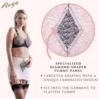 Style 1357 | Lace Waistline Open Bottom Girdle | Extra Firm Shaping Rago Shapewear