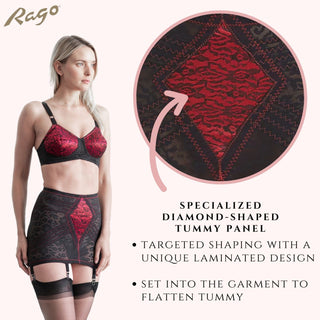 Style 1357 | Lace Waistline Open Bottom Girdle | Extra Firm Shaping Rago Shapewear