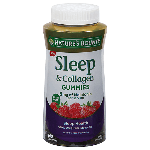 Nature's Bounty Sleep & Collagen, Melatonin, 5 Mg, Gummies, Berry Flavored