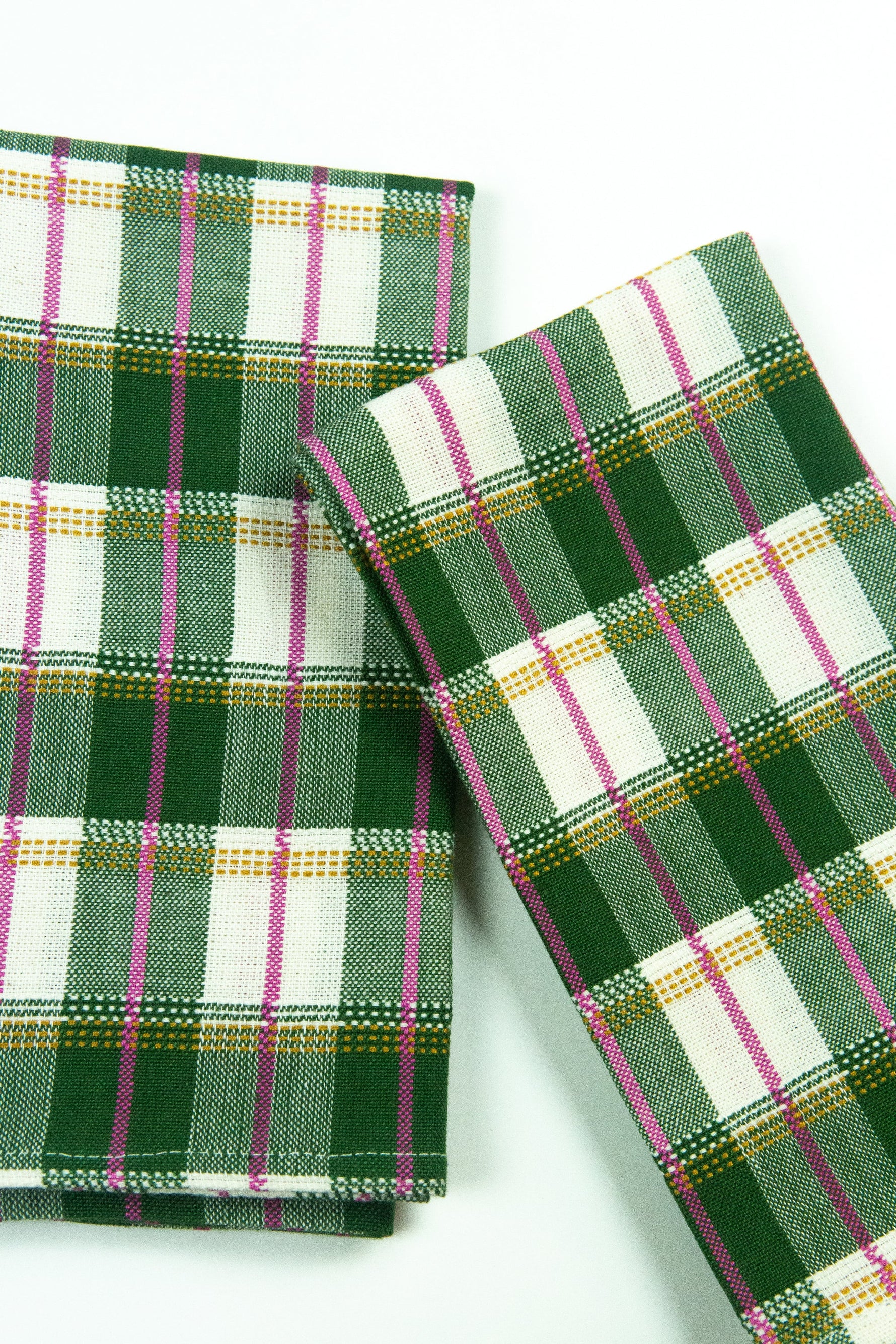 San Andres Gingham Forest & White Napkins