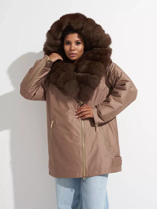 Genuine Polar Fox Fur Trim Rabbit Fur Insulated Parka - By Baano