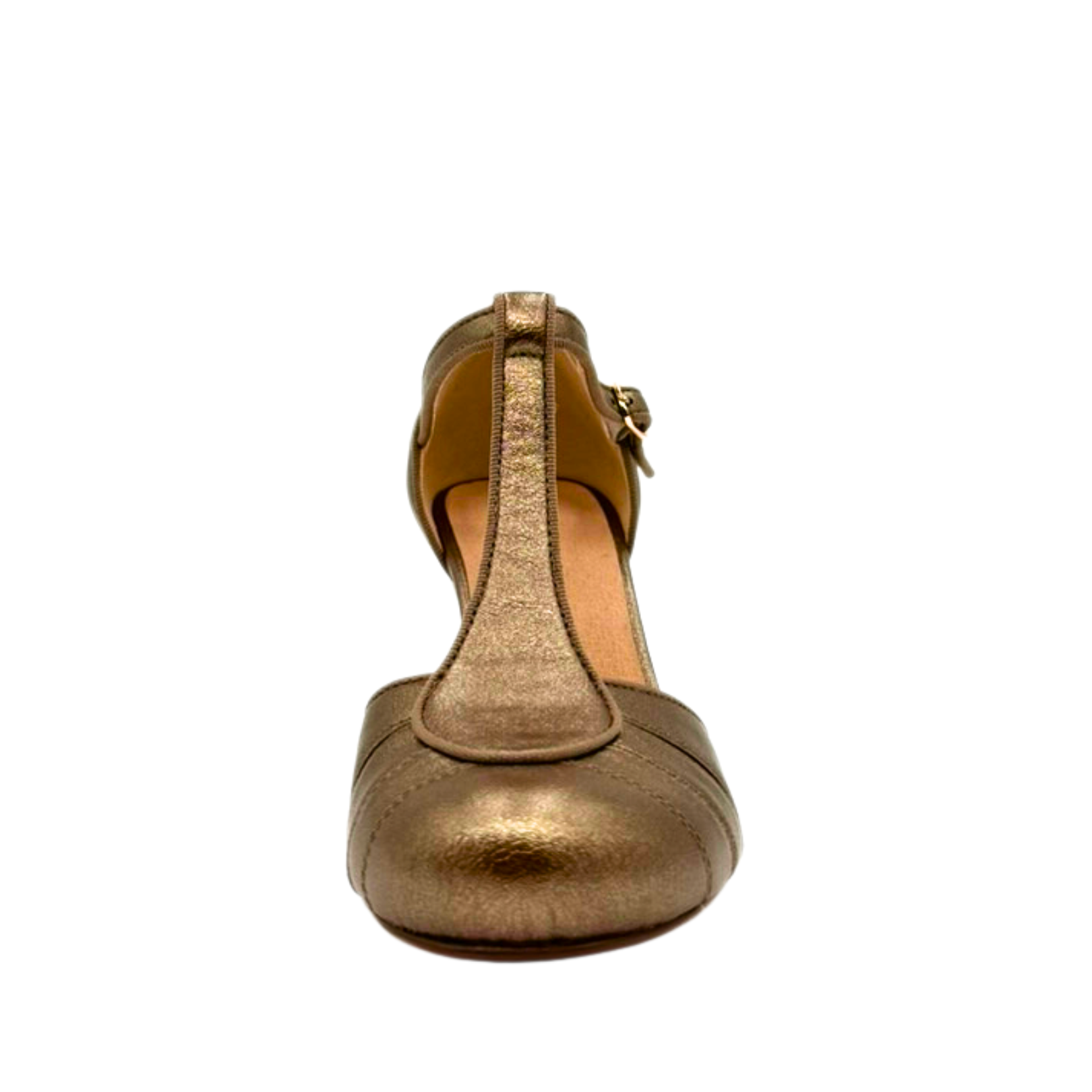 Mulberry Metallic T-Strap Heels