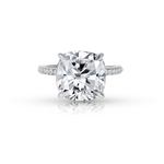 4.0ct Cushion Cut Moissanite Diamond Double Hidden Halo Engagement Ring Ring Deluxe Fine Jewelry