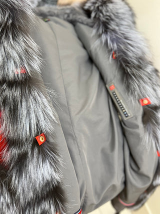 Genuine Silver Fox Fur Rabbit Fur Insulated Parka - By Baano