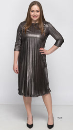 A- Line Dress - Metallic Pleated