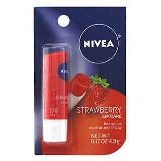 Nivea Lip Care Strawberry 0.17 Ounce Carded