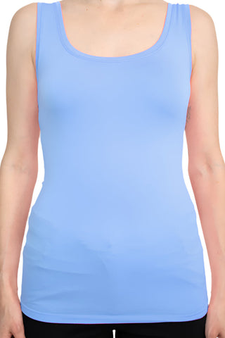 Alberto Makali Scoop Neck Sleeveless Solid Spandex Top - By Baano