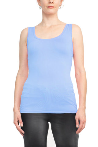 Alberto Makali Scoop Neck Sleeveless Solid Spandex Top - By Baano