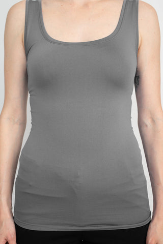 Alberto Makali Scoop Neck Sleeveless Solid Spandex Top - By Baano