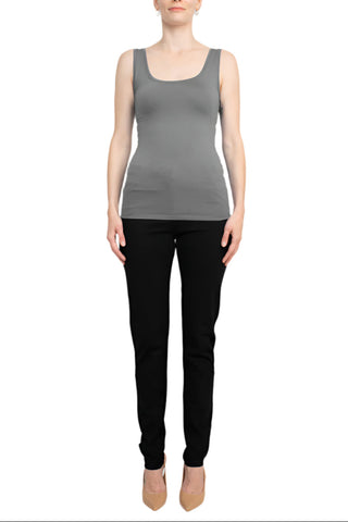 Alberto Makali Scoop Neck Sleeveless Solid Spandex Top - By Baano