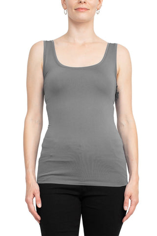 Alberto Makali Scoop Neck Sleeveless Solid Spandex Top - By Baano