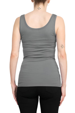 Alberto Makali Scoop Neck Sleeveless Solid Spandex Top - By Baano