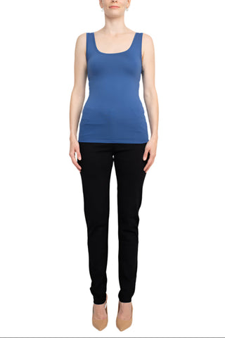 Alberto Makali Scoop Neck Sleeveless Solid Spandex Top - By Baano