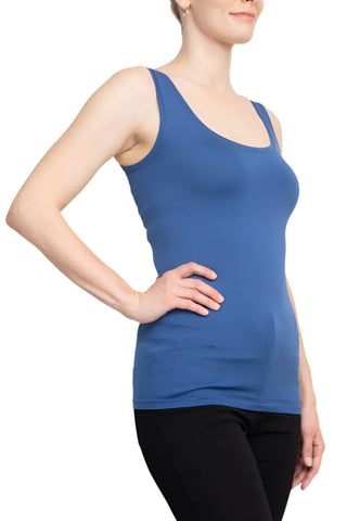 Alberto Makali Scoop Neck Sleeveless Solid Spandex Top - By Baano