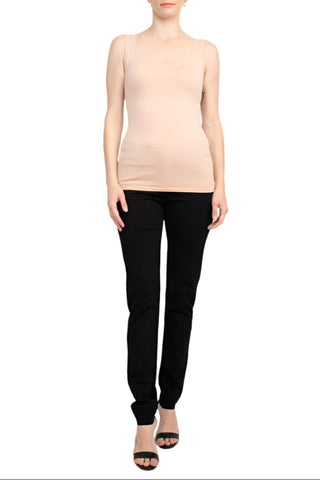Alberto Makali Scoop Neck Sleeveless Solid Spandex Top - By Baano