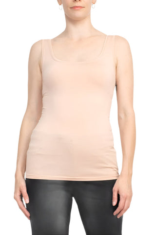 Alberto Makali Scoop Neck Sleeveless Solid Spandex Top - By Baano