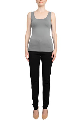 Alberto Makali Scoop Neck Sleeveless Solid Spandex Top - By Baano