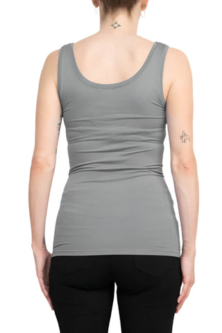 Alberto Makali Scoop Neck Sleeveless Solid Spandex Top - By Baano