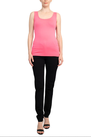 Alberto Makali Scoop Neck Sleeveless Solid Spandex Top - By Baano