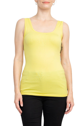Alberto Makali Scoop Neck Sleeveless Solid Spandex Top - By Baano