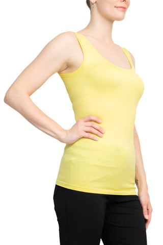 Alberto Makali Scoop Neck Sleeveless Solid Spandex Top - By Baano
