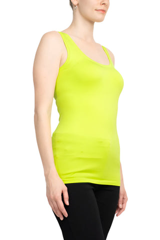 Alberto Makali Scoop Neck Sleeveless Solid Spandex Top - By Baano