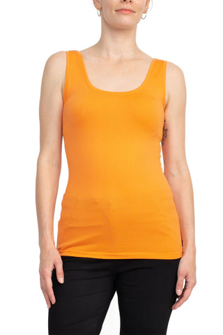 Alberto Makali Scoop Neck Sleeveless Solid Spandex Top - By Baano