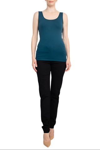 Alberto Makali Scoop Neck Sleeveless Solid Spandex Top - By Baano
