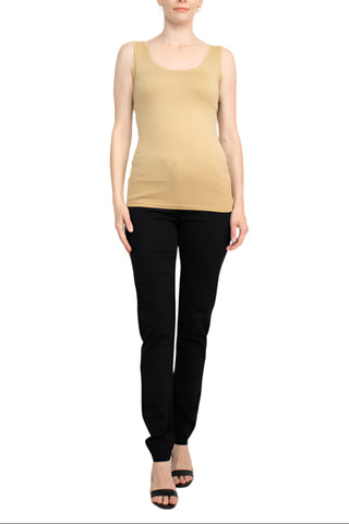 Alberto Makali Scoop Neck Sleeveless Solid Spandex Top - By Baano