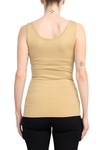 Alberto Makali Scoop Neck Sleeveless Solid Spandex Top - By Baano