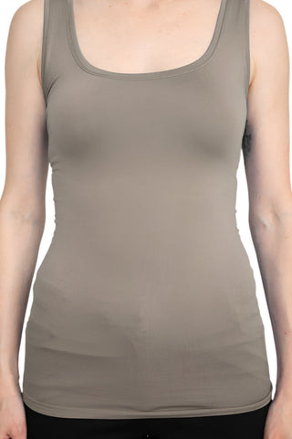 Alberto Makali Scoop Neck Sleeveless Solid Spandex Top - By Baano