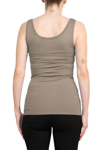 Alberto Makali Scoop Neck Sleeveless Solid Spandex Top - By Baano