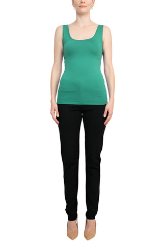 Alberto Makali Scoop Neck Sleeveless Solid Spandex Top - By Baano