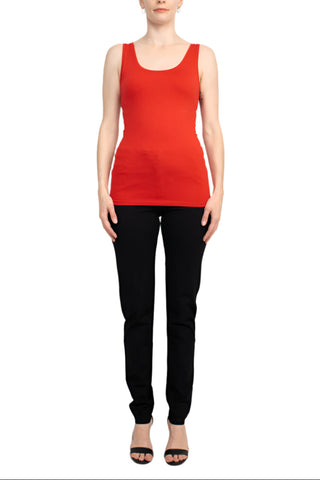 Alberto Makali Scoop Neck Sleeveless Solid Spandex Top - By Baano
