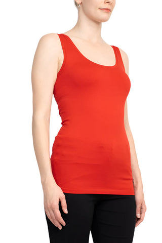 Alberto Makali Scoop Neck Sleeveless Solid Spandex Top - By Baano